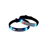 Glow in The Dark Personalised Medical Alert Stainless Steel ID Bracelet for Diabetic Autism Epilepsy Allergy Awareness Silicone Wristband Medical Conditions Identification Jewellery for Emergency