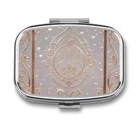 Glow in The Dark Pill Case 2 Compartments Travel Pill Organizer for Pocket Small Pill Box Portable Pill Container Metal Medication Holder to Hold Vitamin Fish Oil Supplement