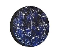 Glow in The Dark Print Back Tyre Tire Cover Wheatherproof Printed Tyre wheelcover, For Travel Trailer, SUV, Truck, 15in
