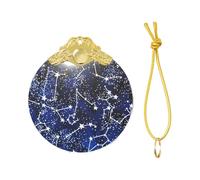 Glow in The Dark Print Christmas Metal buckle Glass round pendant Ornaments, 2025 Xmas Tree Decoration