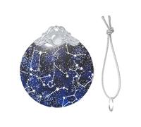 Glow in The Dark Print Christmas Metal buckle Glass round pendant Ornaments, 2025 Xmas Tree Decoration
