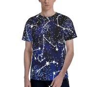 Glow in The Dark Print Men's Short Sleeve T Shirts, Dry Casual Athletic Workout Tee with Classic Crew Neck, Black, XL