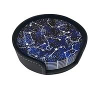 Glow in The Dark Print Round Coaster (A Set of 6),Suitable for Restaurants, Kitchens, Offices, Etc