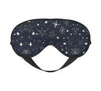 Glow in The Dark Print Sleep Mask Silk Eye Cover Soft Satin Blindfold Elastic Strap Night Eyeshade Travel Nap for Women Men
