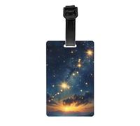 Glow in The Dark Print Waterproof Luggage Tags for Air Travel Daily Use Vacation Suitcases Labels Set