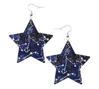 Glow In The Dark Printed Leather Pierced Earring Set, 1 Pair Lightweight Bohemian Earrings Birthday Party Jewelry Gifts For Women