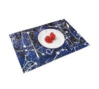 Glow in The Dark Printed Placemats Set of 4, Non-Slip Heat Insulating Washable Table Mats for Kitchen Dinning Gifts, Easy Clean, 45x30 CM