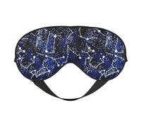 Glow in The Dark Printing All-Occasion Sleep Eye Mask with Double Sides Adjustable Strap Perfect for Shifts & Travel