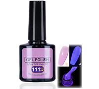 Glow-in-the-Dark Purple Gel Nail Polish - UV Builder Gel Kit for Nail Extension, Thickening & Strengthening, Long-Lasting Poly with Natural Clear Solution for DIY Manicure, 7.5ml (Purple)