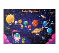 Glow in the Dark Puzzle 100 Pieces 20x14 Inch Solar System Space Puzzle Educational & Fine Motor Toddler Toys for Home, Preschool, Primary School, Space