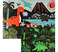 Glow in The Dark Puzzles,100 Piece Dinasuar Puzzle for Kids -Dino Jigsaw Puzzles Toys for Boys & Girls Ages 6-8 Birthday Gifts packaging states 3+