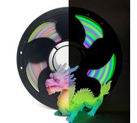 Glow in The Dark Rainbow Candy PLA Filament 1.75mm High Intensity 3D Printer Filament, Toughness Enhanced PLA 3D Printing Filament 1kg (2.2lbs) Spool Neatly Wound Fit Most FDM Printer