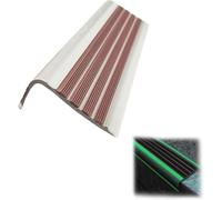 Glow in the Dark Reflective Stair Nosing Edge Trim - Self-Adhesive Anti-Slip Rubber Protector for Indoor/Outdoor Steps Safety Corner Guard Strip Brown 5m/16.4ft