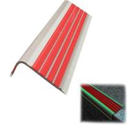 Glow in the Dark Reflective Stair Nosing Edge Trim - Self-Adhesive Anti-Slip Rubber Protector for Indoor/Outdoor Steps Safety Corner Guard Strip Red 10m/32.8ft