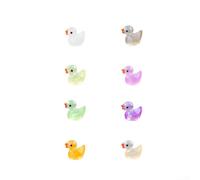 Glow-in-the-Dark Resin Duck Figurines for Mini Ornament Use, Compact Decor Items Designed for Custom Painting and Themed Arrangements (2)