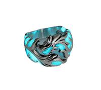 Glow in The Dark Rings Luminous Dragon Ring for Men and Women Allergy Free Gothic Punk Creative Embossed Dragon Pattern Animal Ring Glowing Halloween Anniversary Party Jewelry Light-Emitting Gift