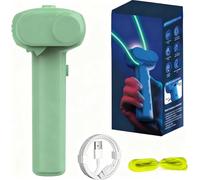 Glow In the Dark Rope Toy, String Launcher Toy Electric String Rope Launcher Zip Strings Toys Handheld Pressure Reducer Cool Lasso Loop Stuff Outdoor Home Interaction Ideal for Kids Adults (Green)