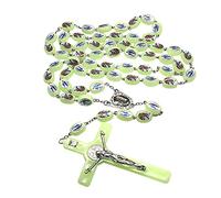 Glow in the Dark Rosary Beads - Durable Wall Hanging & Elegant Pendant Necklace for Home Decor, Church Events, Personal Prayer - Religious Gifts for Catholic Devotees, Spiritual