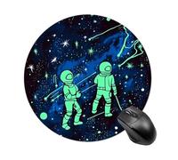 Glow in The Dark Round Mouse Pad, Non-Slip Rubber Base Waterproof Washable, Computer Mouse Mat for Office Gaming Studying, Premium-Textured Durable Portable Circle Mousepad for Desktop PC Notebook