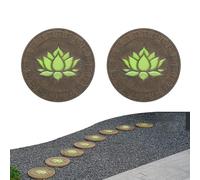 Glow in The Dark Round Stepping Stone Set, Luminous Garden Path Pavers, Outdoor Stepping Stones, Chinese Garden Decorative Landscape, for Home, Villa, Gardens, Patio(3pcs)