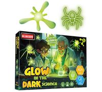Glow in the Dark Science Kit for Kids Educational STEM Toy Create Glowing Crystals Creatures Bouncy Ball Hands-On Luminescent Experiments Fun Science Gift Lab Set Home Classroom - Electoys