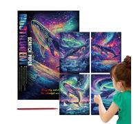 Glow in The Dark Scratch Kits - Creative Art Boards for Kids Craft Fun | Coated Scratch Paper with Light Reactive Effect, Easy Reveal Designs for Drawing Learning Party Activities