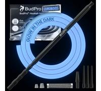 Glow in the Dark Silicone Hookah Hose B75 Blue - 75″ Extra Long Flexible Shisha Tube with Aluminum Handle & Anti-Flex Spring - Premium Aroma Accessory Hose for Hookah Setups