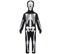 Glow In The Dark Skeleton Children's Costume, Glow In The Dark Jumpsuit, Kids Skeleton Costume, Extensive Use, Ambient Light Activation, 1set, For Performance Holiday Events Classroom Play
