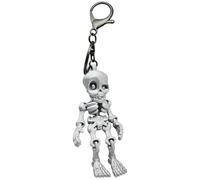 Glow In The Dark Skeleton Fidget Keychain 3D Printed Articulated | Joints Mini Skeleton Pendant With Key Ring And Lobster Clasp For Halloween Christmas Gift Desk Bag Car Keys