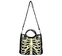 Glow In The Dark Skeleton Ribcage Shoulder Bag handbag Goth emo rockabilly black