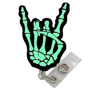 Glow in The Dark Skeleton Xray Badge Reel - Ghost Badge Reel - Rock On - X-ray Tech Nursing Student Teacher Doctor RN Medical Assistant Alligator