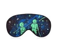 Glow in The Dark Sleep Mask for Women Men, Soft Eye Mask with Adjustable Strap for Sleeping, Light Blocking Travel Blindfold for Nap Comfortable Eye Cover for Home Office
