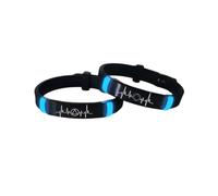 Glow in the Dark Sobriety Bracelet for AA/NA Recovery, Inspirational Alcoholics Anonymous Heartbeat Silicone Wristband, Sober Recovering Anniversary Memorials Jewellery Gifts for Soberness Journey