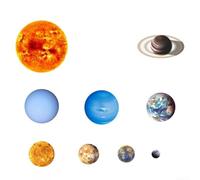 Glow in the Dark Solar Charging Wall Decals 10-Piece Set Featuring Sun Jupiter Uranus Neptune Earth Venus Mars Moon for Room Mural Decor