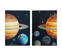 Glow in The Dark Solar Star Passport Holder with Card And Ticket Slot, PU Leather Passport Case Easy Access, Travel Essentials Document Organizer Waterproof Travel Wallet for Men Women