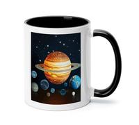 Glow in The Dark Solar System Planet Ceramic Coffee Mug with Handle 11 Ounces, Porcelain Mug Coffee Cup Tea Mug Water Cup Ideal for Coffee,Tea,Latte,Cappuccino,Microwave & Dishwasher Safe Unique Gift
