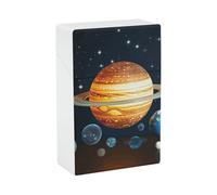 Glow in The Dark Solar System Planet Cigarette Case, Plastic Waterproof Shockproof, Airtight Push Open Cigarette Box, Capacity King Size Cigarette Holder, Portable Cigarette Container for Outdoor Trav