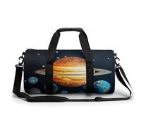 Glow in The Dark Solar System Planet Gym Bag for Men Women Water Resistant Duffle Bag Travel Lightweight Bag for Travel Sports, white, 17.7in/9in/9in