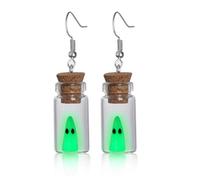 Glow in The Dark spirit in a Bottle Earrings - Halloween Light Up Earrings for Women, Spooky Ghost Jewelry, Funny Cute Earrings - Perfect for Halloween, Cosplay, Adopt a spectre Gift