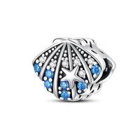 Glow In The Dark Star Fish Shell Mermaid Sea Ocean Lucky Son Mum Witch Charm Bead Pendant 925 Sterling Silver Compatible With Pandora Charm Moments Bracelet (Clam Shell Star Fish)