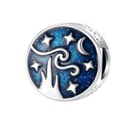Glow In The Dark Star Fish Shell Mermaid Sea Ocean Lucky Son Mum Witch Charm Bead Pendant 925 Sterling Silver Compatible With Pandora Charm Moments Bracelet (Enamel Northern Lights Aurora Borealis)