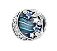 Glow In The Dark Star Fish Shell Mermaid Sea Ocean Lucky Son Mum Witch Charm Bead Pendant 925 Sterling Silver Compatible With Pandora Charm Moments Bracelet (Northern Lights Aurora Borealis)
