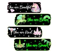 Glow in The Dark Stars and Unicorn Wall Decals, Glowing Castle Moon and Rainbow Stickers