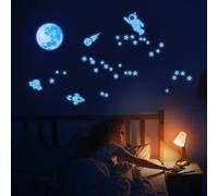 Glow in The Dark Stars Ceiling Space Wall Stickers Luminous Stars Wall Stickers DIY Luminous Adhesive Stickers for Ceiling and Walls for Baby Girls Boys Kids Bedroom Nursery Decoration