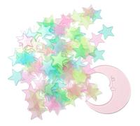 Glow in the Dark Stars for Ceiling, 100 Stars & 1 Moon Colorful Glowing Wall Stickers with Adhesive Pads, Plastic Luminous Fluorescent 3D Glowing Star for Boys and Girls Room Decor