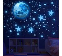 Glow in The Dark Stars for Ceiling,Glow in The Dark Stars and Moon Wall Decals, Ceiling Stars Glow in The Dark Kids Wall Decors, Perfect for Kids Nursery Bedroom Living Room
