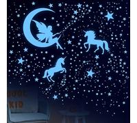 Glow in The Dark Stars for Ceiling,Glow in The Dark Stars Luminous Unicorn Wall Stickers Sky Unicorn Self Adhesive Wall Decal for Girls Wall Decoration for Kids Baby Bedroom Living Room Nursery