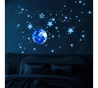 Glow in The Dark Stars for Ceiling, Moon Planet Star Stickers for Wall Decor, Glow in The Dark Star Stickers and Dots Wall Stickers Decor, Boys Room Decor and Nursery Decor, Blue(20CM, 435Pcs)