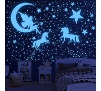Glow in The Dark Stars for Ceiling,Unicorn Wall Decals Stickers Wall Decor for Girls Bedroom Luminous Glow Unicorn Stars Planet Ceiling Stickers for Baby Boys Kids Playroom Living Room Nursery