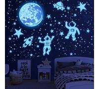 Glow in The Dark Stars Stickers, Glow in The Dark Moon for Ceiling Space Wall Stickers Planets Solar System Galaxy Wall Decals for Kids Boys Girls Bedroom Living Room Nursery -Blue…